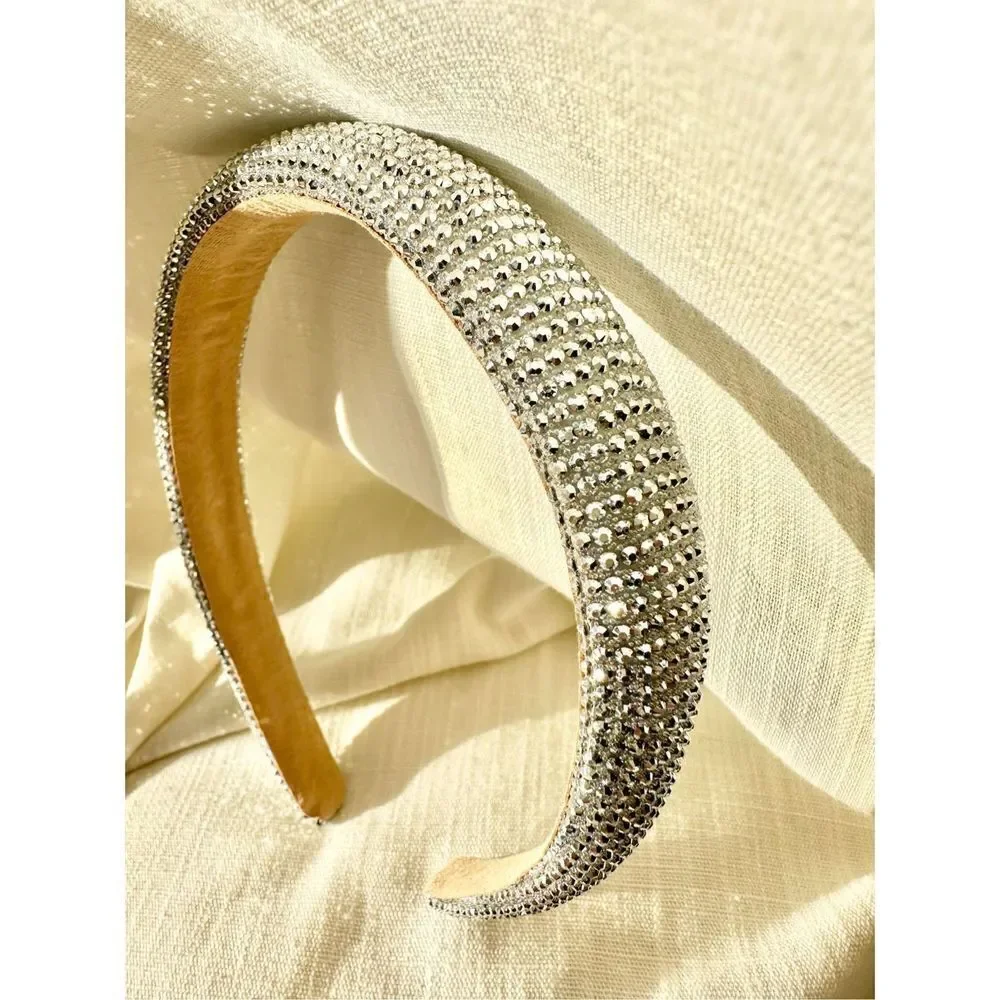 Silver sparkle rhinestone headband Greta for the holidays